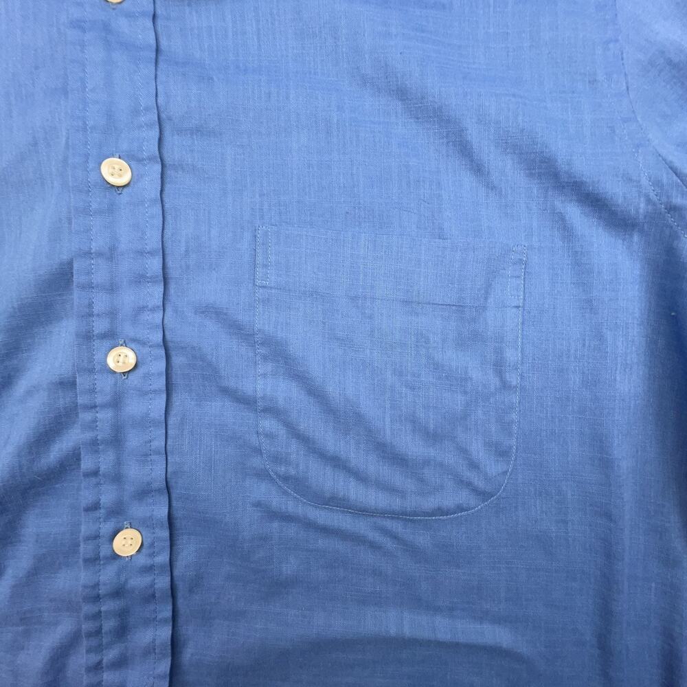 Relaxed Blue Linen-Blend Button Up - Picture 5 of 8